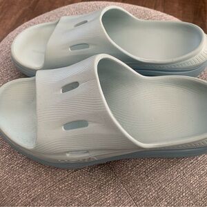 Hoka Light Blue Slides